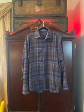 James Tattersall London Plaid Long Sleeve Button Down Shirt Size XL